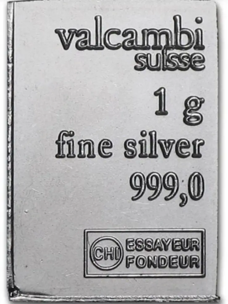 1 Gram Silver Valcambi Suisse