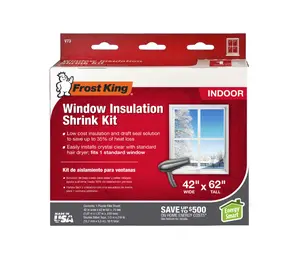 Indoor Shrink Window Kit, 42in x 62in, Standard Windows, Clear