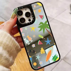 Coconut Tree, Watermelon, Ice Cream, Surfboard Design Phone Case, Anti-Drop Protector for iPhone Series, High-Quality Acrylic Back Cover