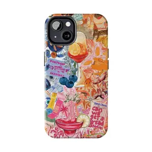 Summer Collage Phone Case for iPhone 15 14 13 12 11 X - TPU Phone  Warranty and Protection - Phone Accessories Cellphone Protector Shockproof Handheld Smartphone Casing Wireless Flowers