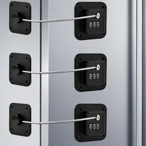 3 Pack Fridge Lock for , Traceless Refrigerator Lock for Adults,  Proof Cabinet Locks  Proofing, Drawer Freezer Locks for Fridge Refrigerator (Black)
