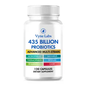 Vyne Labs 435 Billion CFU Probiotics Advanced Multi-Strain Formula with Acidophilus Bifidum Thermophiles & More for Gut Health Immune Support 120 Capsules Non-GMO Vegetarian