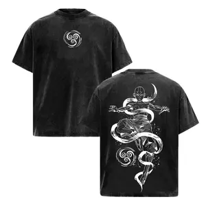 Vintage Limited Edition Aang Avatar The Last Airbender Double Printed Acid Washed Tee Unisex Oversized Y2K Streetwear Aesthetic Graphic T Shirt ATLA Air Nomad Anime Lightweight Cotton Crewneck Top Trendy Retro Merch Apparel Best Gift Fan Lover