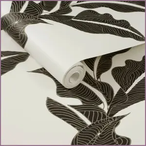 Botanical Leaf Peel and Stick Wallpaper - Black/White, Opalhouse Style, Jungalow Design, for Walls, Peel & Stick, Easy to Apply, Botanical Pattern