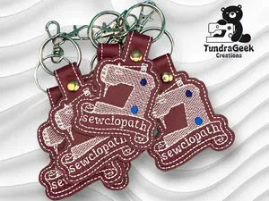 Sewciopath Sewing Machine Keytag - Funny Sewing Gift