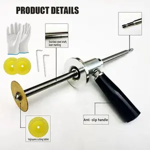 PVC Pipe Inside Cutter with Diamond Grit Wheel & Handle, 7" Adjustable Depth (1.5" to 8"), 1/4" Hex Shank for Impact Drivers & Drills Automotive Terminal Removal Tool Kit eva foam boat metal stake office decor radiator pressure electric food dryer