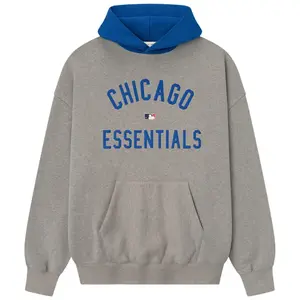Fear of God Essentials Cubs Sport Hoodie Concrete Heather/Blue 192ML252016F Men's Fashion Tops