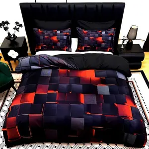 3 Sets of Cool Tech Digital Printed Fabric Duvet Covers, Digital Print Bedding Sets, All Season and Blue Designs, Includes 1 Duvet Cover & 2 Pillowcases
