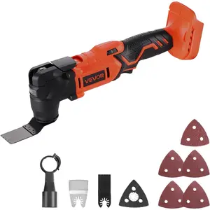 VEVOR Cordless Oscillating Tool, 20V Oscillating Multi Tool Kit with 6 Variable Speeds 8500 - 17000 OPM, 3.2 Oscillation Angle, 2.0Ah Battery Pack Charger, 12PCS Saw Accessories LED Work LightVEVOR Super Brand Day