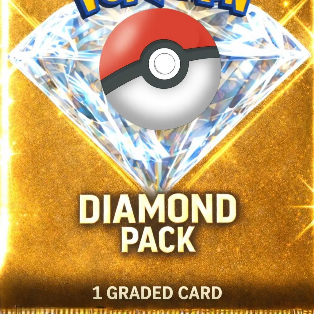 Pokémon Diamond Slab Pack! New 1 Graded Card per Pack with Graded card Various Grading Companies Free stuff *Images Are for advertisement purposes only
