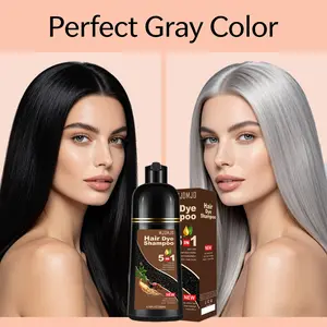 3-in-1 Blonde Brown Hair Dye Shampoo, Vegan Hair Color for Gray Coverage, Instant Coloring in 10–15 Mins, Easy Home Use for Men & Women, 500ml Light Auburn Hair Haircare outdoorfun