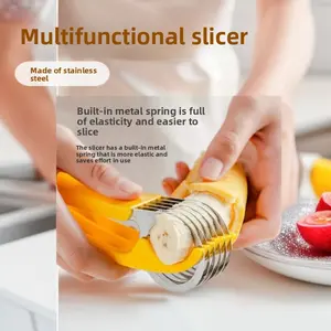 Banana Slicer and Sausage Cutter Multi Function Kitchen Tool for Fruit Salad and Food Prep Fast Easy Chopper Dicer