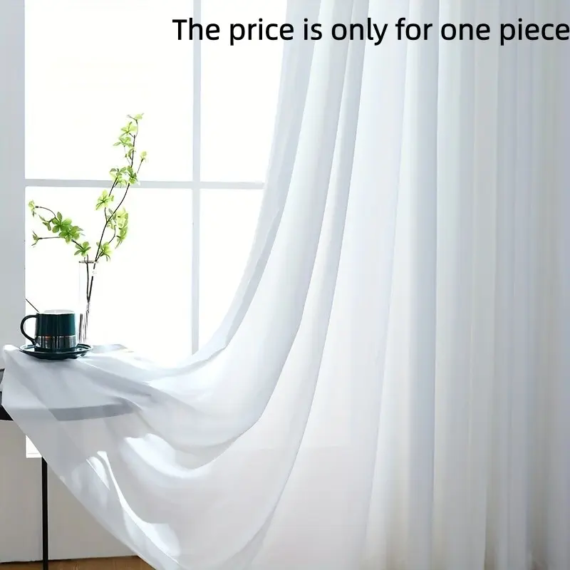 1PC Modern Chiffon Semi-Transparent Curtains, High-Quality Soft Elegant Window Sheer Drapes, Suitable for Living Room Bedroom Kitchen