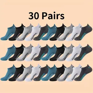 30 Pairs Unisex Ultra-Soft Running Ankle Socks - Moisture-Wicking, Lightweight & Comfortable - Assorted Colors, One Size Fits Most Women's Low Menswear Breathable Overall Prolonged Sweat Activewear
