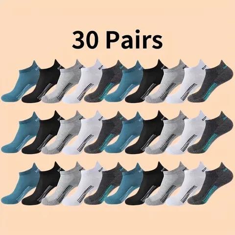 Women's Lightweight Stretchy Ankle Socks (30 Pairs) - Plain Activewear Sportswear, Soft Spandex-Polyester Mix, Moisture-Wicking, Breathable, Reduces Foot Fatigue, Assorted Colors, 1 Size Fits Most Athletic Underwear for Women, Running