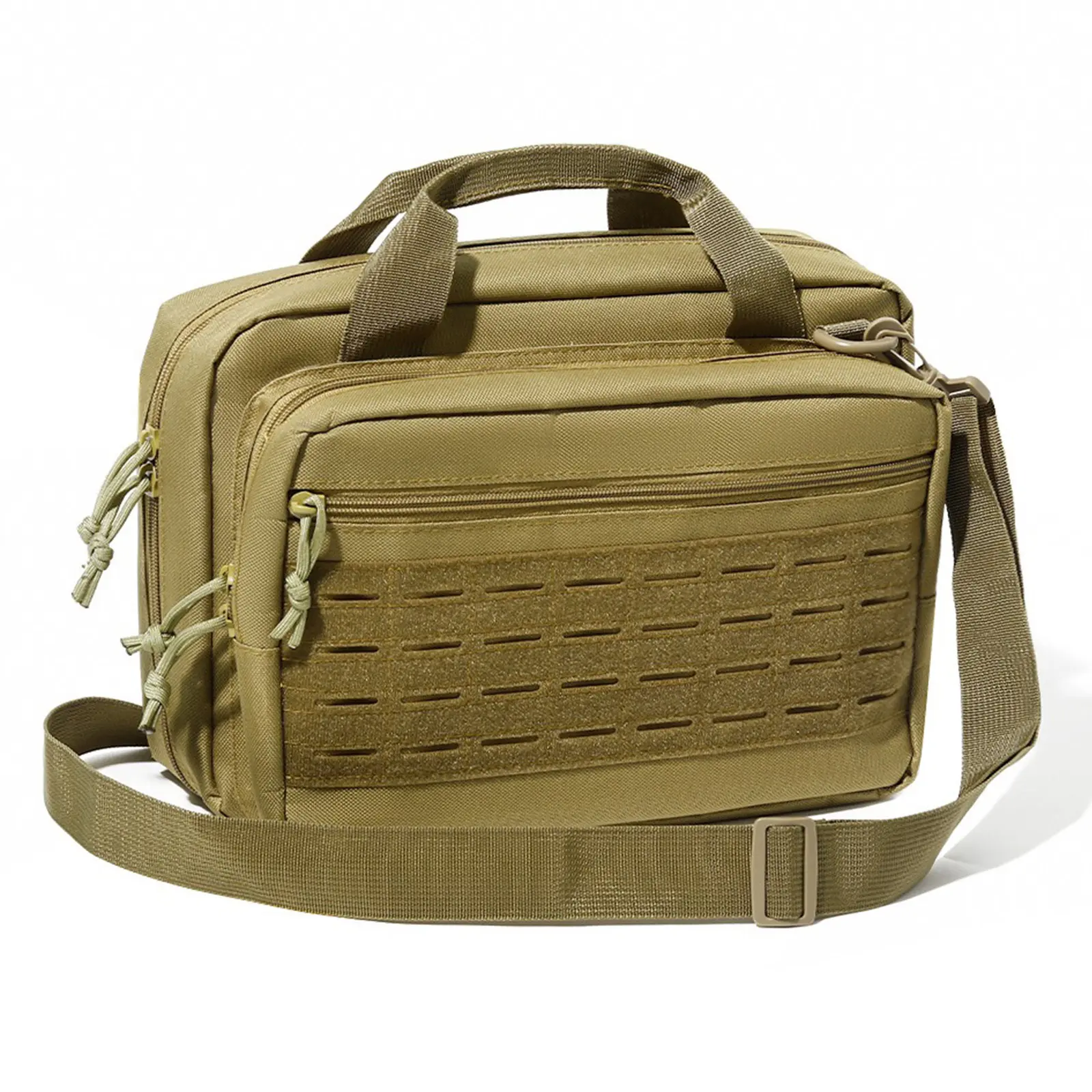 600D Oxford Cloth Handgun Bag Multiple Pockets Hunting Accessories Tool Bag Lockable Compartment Messenger Bag for Outdoor Hunting Range