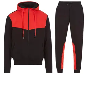 Men's DualTone UltraTech Fleece Two-Piece Set Moisture-Wicking Fabric Hoodie Joggers Activewear Matching Sweat Suit Athletic Casual Fashion Gym track Contrast