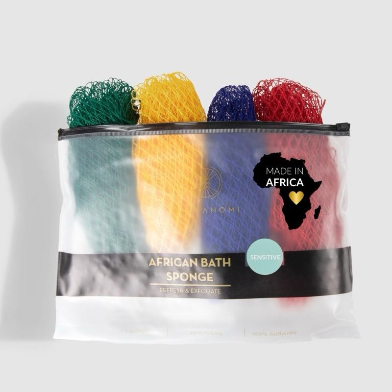 4 Pack African Exfoliating Net Sponge Bundle, Best Value for Sensitive Skin, Ethically Sourced From Nigeria, bath sponge