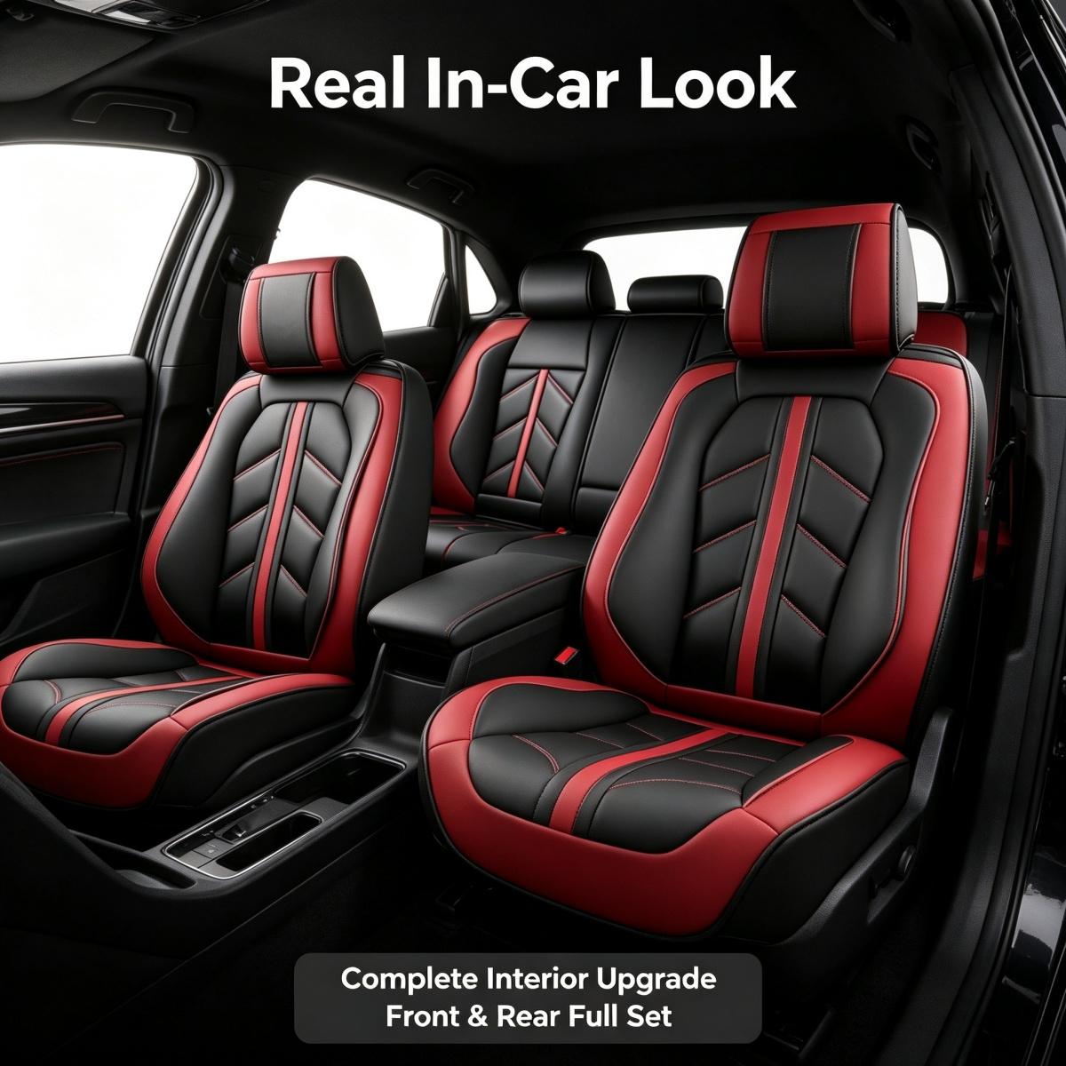 For Dodge Dart 2013-2016/ Nitro 2010-2020 Car Seat Covers, Premium 3D PU Leather 5 Seat Covers Full Set with Storage Pockets, Waterproof Breathable Non-Slip Car Front Rear Seat Cushion Protector Mats, Rear Split Fit 40/60 40/20/40 50/50 ﻿ ﻿