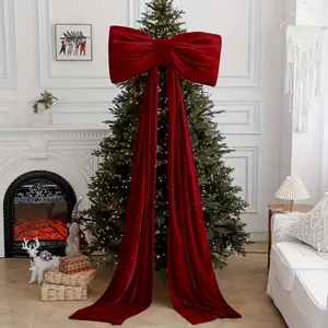 Giant Fluffy Christmas Bow - Luxurious Plush-like, Elegant & fluffy for Tree Topper, Wall Decor, Backdrop Party Decoration ，Valentine's Day Decoration- Large Bow with - Compatible with Xmas Trees, Doors, Mantels (Year-Round Use)