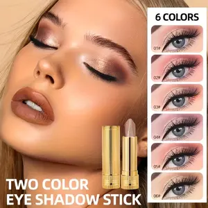 [Glitter Eyeshadow Stick] 6-Color Starlight Glitter Dual-Ended Eyeshadow Stick - Waterproof, Long-Lasting, Matte & Shimmer Finish, Easy to Use, Suitable for All Eye Makeup Styles, Perfect for Daily Use & Travel, Portable, Quick Application, Twist-Up Desig