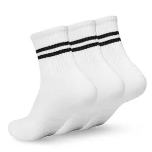 3Pairs Ivyhouse Pilates Yoga Socks with Grips for Women - Crew Length Ballet Barre Socks - Sticky Workout Hospital Socks