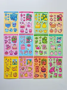 Cute Fruit Animals Stickers - 4x6 Vinyl Sheet