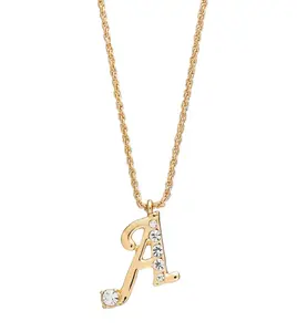 Arria red initial necklace gold&silver