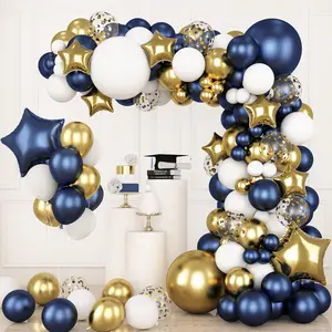 176 count Navy Blue  Balloons Arch Kit, Navy Blue Balloon Garland Metallic  White Confetti Balloon Foil Balloons for  Shower Birthday Party Wedding Anniversary Graduation Decoration
