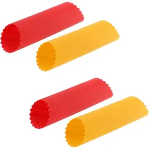 4Pcs Garlic Peeler Skin Remover Roller, Easy Quick Peeling Garlic Cloves Silicone Tube Kitchen Tool, 2 Red & 2 Orange