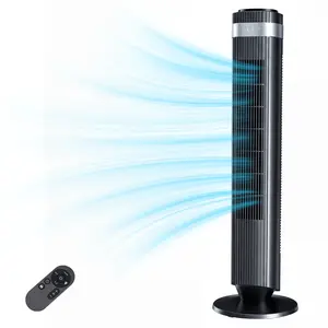 36Inch Tower Fan with Remote Control - 5 Speed Settings, 4 Modes, Ultra Quiet 28dB, 12H Timer, Bladeless Oscillating Portable Floor Fan for Home, Bedroom & Office