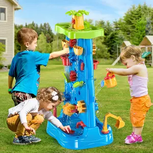 Waterfall Water Table, Double-Sided Water Sand Table, Outdoor Toys, Activity Sensory Table Summer Toys