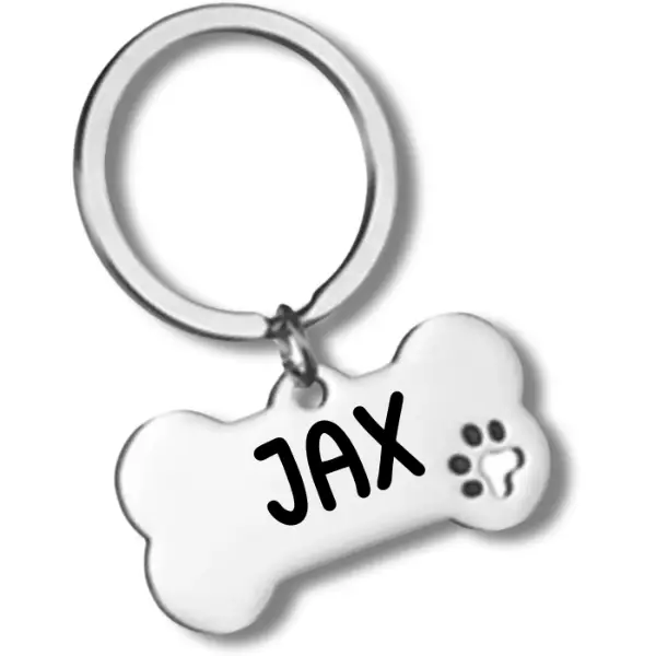 Pet ID Tag Stainless Steel Personalized Dog Tag and Cat Tags Custom Text Engraved on Both Sides in Bone