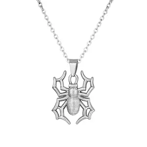 Spider Pendant Necklace - Stainless Steel