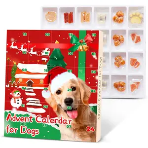 Dog Advent Calendar 2025, Advent Calendar for Dogs 2025, 24 Tasty Dog Treats for Christmas, Whole Meat for All Breeds, Box for Pets
