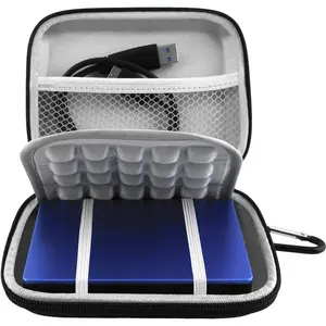 Hard Drive Carrying Case for Seagate Portable Expansion Seagate Backup Plus Slim One Touch 1TB 2TB 3TB 4TB 5TB Portable External Hard Drive USB 3.0 2.5 Inch HDD EVA Shockproof Travel Bag, Black