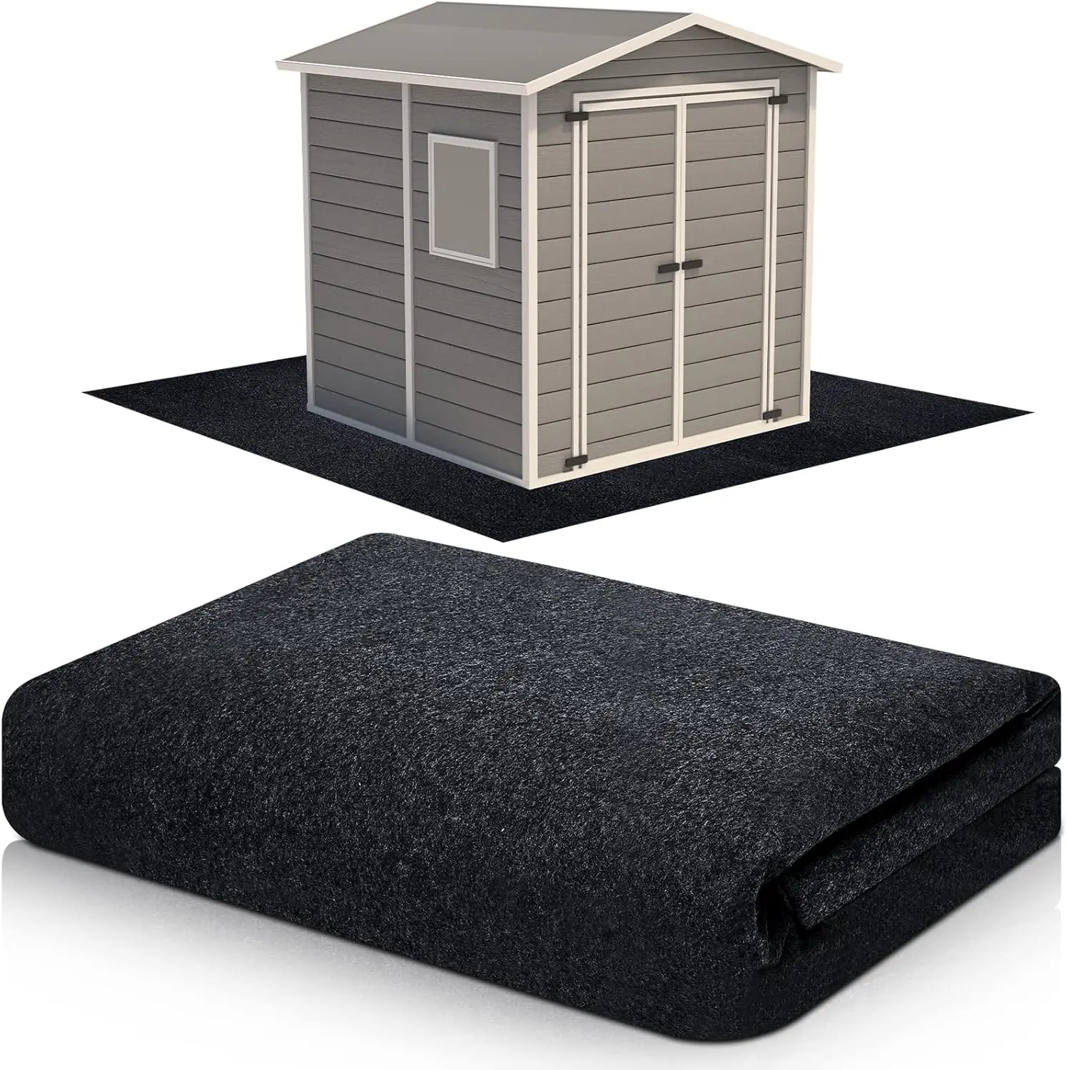 Outdoor Storage Shed Floor Moat  Outdoor Carport Mat Thickened Soft Patio Furniture Pad Washable with Non Slip Backing, Storage Shed Not Included(3 x 3 ft)