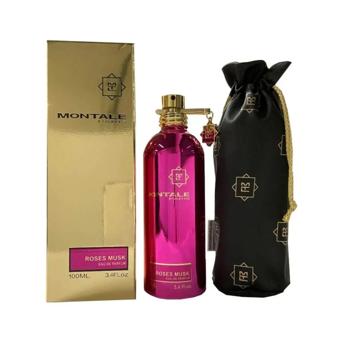 Montale Roses Musk Unforgettable Female EDP Perfume, Musk-Rose-Jasmine Scent, 3.4 fl oz, New In Box, Signature Scent, Contains Aerosol
