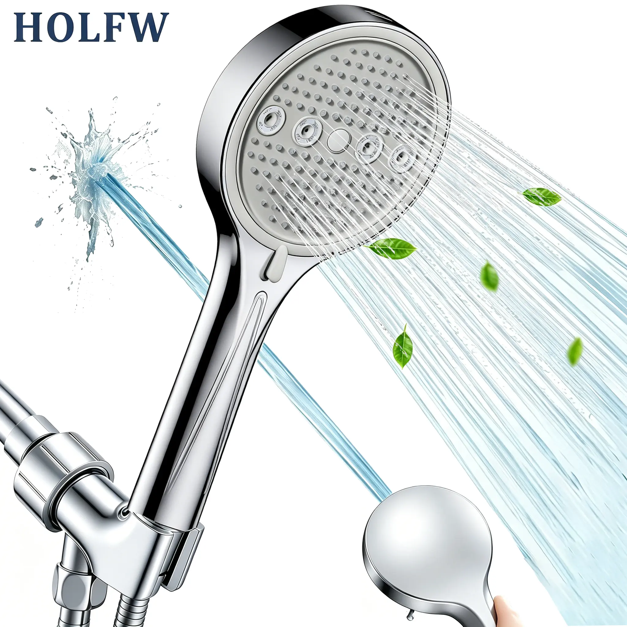 6-Mode High Pressure Wall-Mount Shower Head: Rainfall Bubble Massage for Bathroom Upgrade Wall Mount Showerhead Modern Bathroom Upgrade Ideal Summer Shower Accessory Perfect Holiday Gift