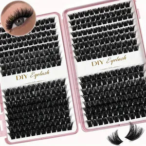 1Box Individual Lashes Eyelash Book Clusters Extensions False Eyelash DIY at Home Cluster Eyelash Extensions Makeup Fluffy Eyelashes Volume False Eyelashes
