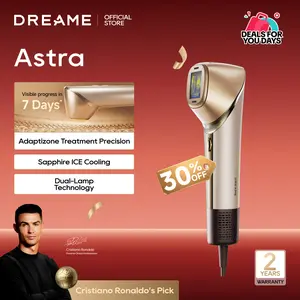 【Super Brand Day】DREAME Astra IPL Hair Removal Device with Dual-Lamp 35J Output, Sapphire ICE Cooling, 5.4cm² Large Window, 0.2s Continuous Flash, Adaptizone Tone Detection, Up to 80% Reduction Full-Body for Women Men