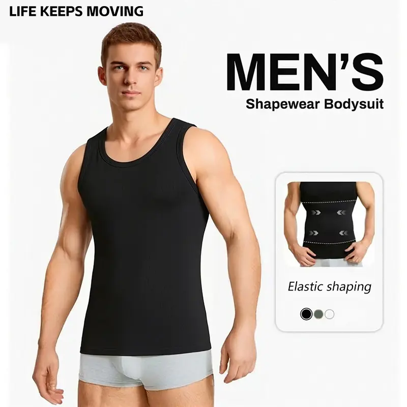 Fashion breathable comfortable quick-drying sports fitness vest, classic solid color men's casual vest, men's vest top round neck comfortable loungewear top summer vest, suitable for gym, running, outdoor, bottom vest fitness training clothes sleeveless b