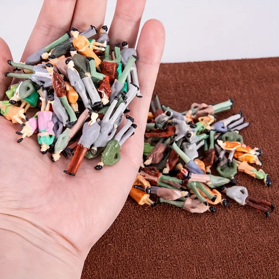 15/26pcs ABS Plastic Painted Miniature People Figures, Figurines, 1:50 Ratio Model Train Scenery Human Figures for Diorama Kits, Sand Table Model Display, Easy Storage, Enhances Concentration