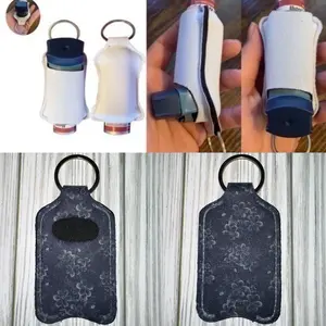 Silver flower black background inhaler holder keychain new