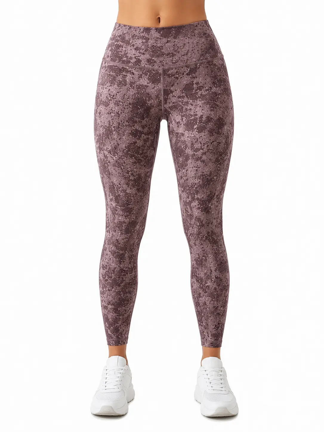 Women’s High-Waisted Patterned Leggings – Mauve – Size XL