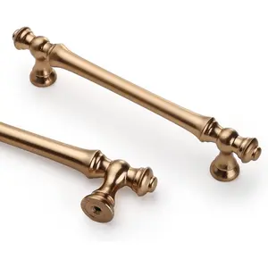 6 Pack 5 Inch(128mm) Champagne Bronze Kitchen Cabinet Handles, Brushed Brass Cabinet Pulls, Kitchen Cabinet Hardware for Cupboard Gold Drawer Pulls