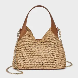 Straw Mini Slouchy Shoulder Bag - Universal Thread Natural