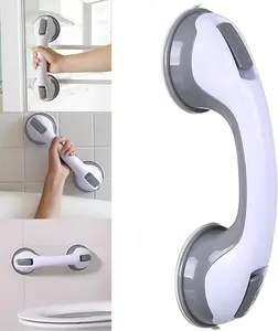 Shower Handles for Elderly Suction Seniors Cup 12 Inch Grey Grab Bar Safety Rail for Bathtubs Showers Bathroom Walls Tub Toilet with Strong Hold Grip Injury Handicap Elderly