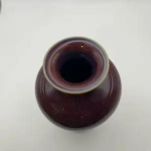 Ge Kiln Ceramic Flower Vase Original Ore Rose Purple Plum Vase Classic Decoration for Living Room TV Cabinet Suitable for Hydroponic and Dried Flowers