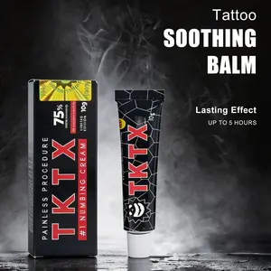 TKTK-Black 75% Tattoo Numbing Cream  75% high concentration for rapid pain relief  One application lasts 6–8 hours  10g portable size—just enough for one tattoo session  Does not affect skin elasticity or ink absorption